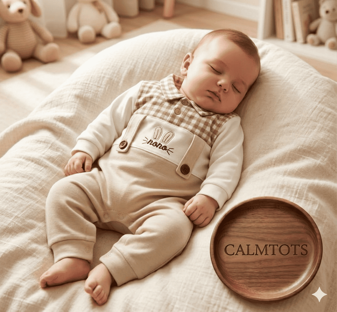 Calmtots CloudSoft Baby Romper – Ultra Cozy Breathable Cotton (LT Beige, 3–12 Months)