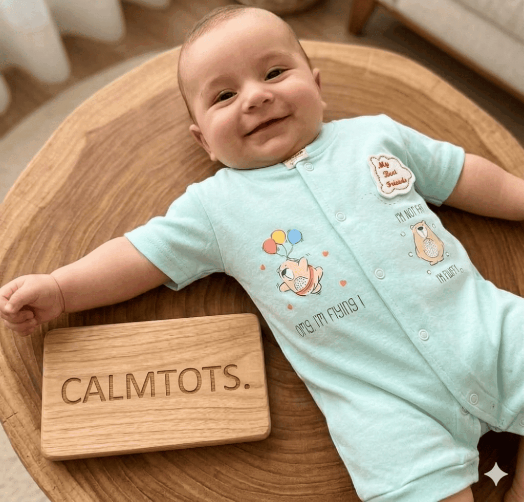 Calmtots Premium Half Sleeve Baby Romper – “My Best Friend” Soft Cotton Outfit (0–24 Months)