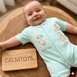 Calmtots Premium Half Sleeve Baby Romper – “My Best Friend” Soft Cotton Outfit (0–24 Months)