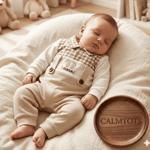 Calmtots CloudSoft Baby Romper – Ultra Cozy Breathable Cotton (LT Beige, 3–12 Months)